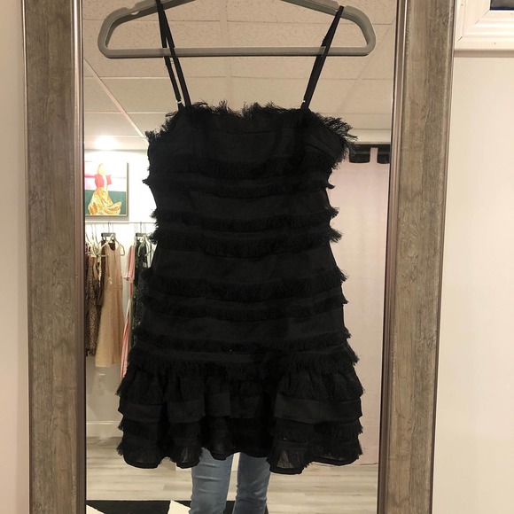 Princess Polly Dresses & Skirts - Princess Polly Molina Black Fringe Bodycon Sz 6